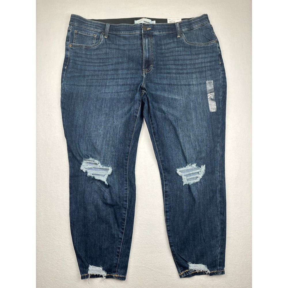 Sonoma Skinny Jeans Womens 22W Plus Size Distressed High Rise Stretch Denim NWT